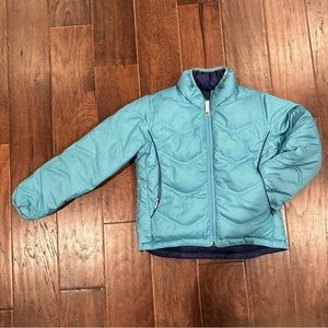 Reversible girl’s REI down puffer jacket